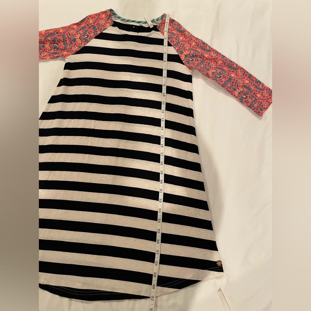 EUC Matilda Jane 435 Dress/Tunic, Stripes and Floral Design Size 10